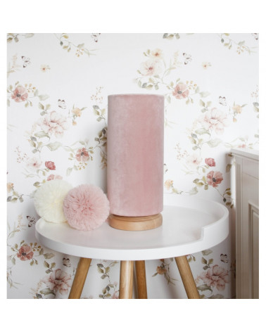lampe de chevet tube velours rose