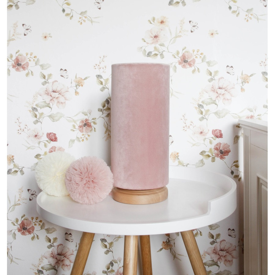 lampe de chevet tube velours rose