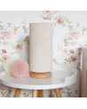 Lampe de chevet -tube velours crème