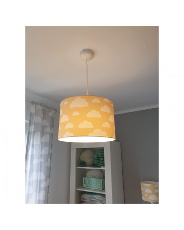 Lamps & Company suspension jaune moutarde motif nuages