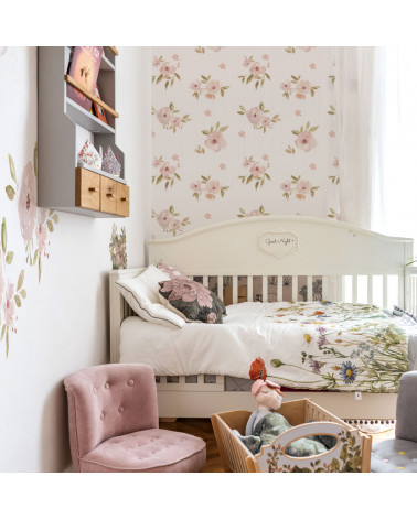 Papier peint mini Magnolias rose