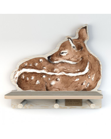 étagère porte-manteau bois biche