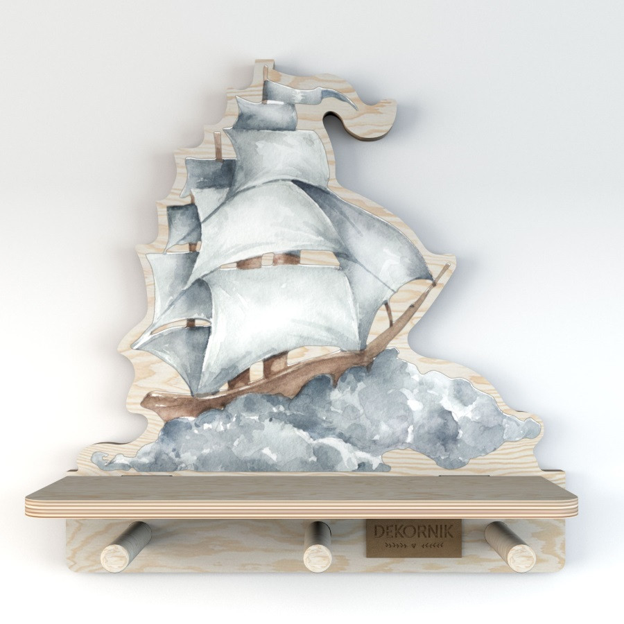 Etagère porte-manteau bateau