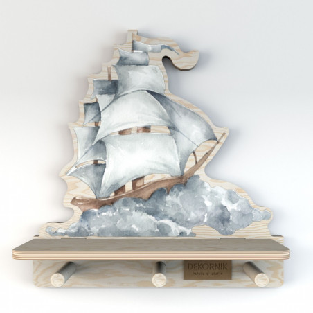 Etagère porte-manteau bateau