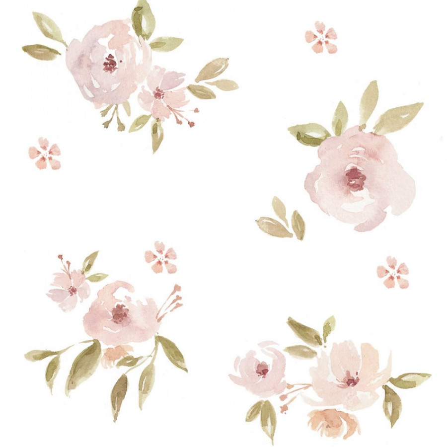 Echantillon papier peint mini Magnolias rose