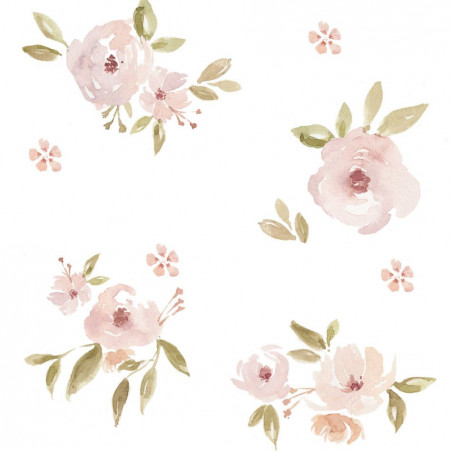 Echantillon papier peint mini Magnolias rose