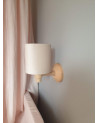 Applique enfant - abat-jour velours crème