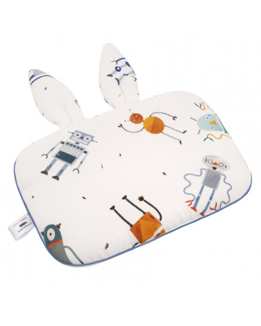 Oreiller plat pour bébé, motif robots