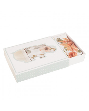 Lange en mousseline de bambou, motif fleurs jardin anglais