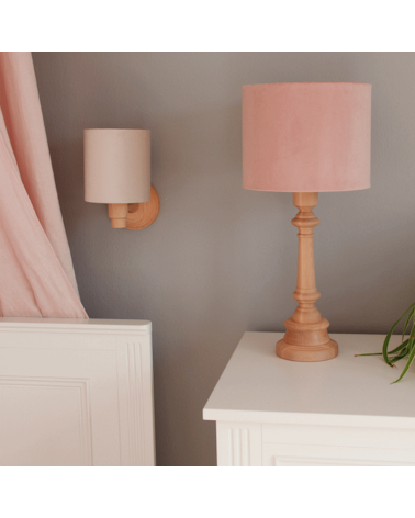 Applique enfant - abat-jour velours crème