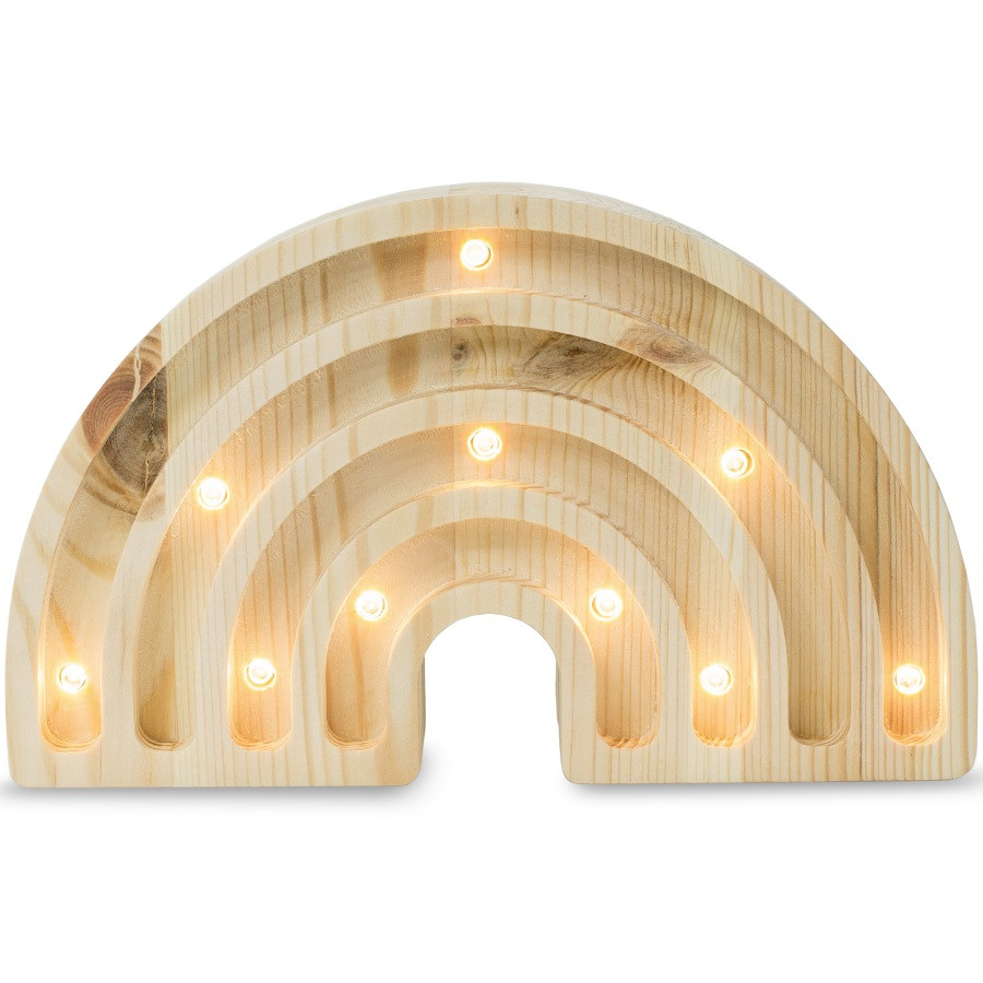 Mini lampe arc-en-ciel en bois naturel