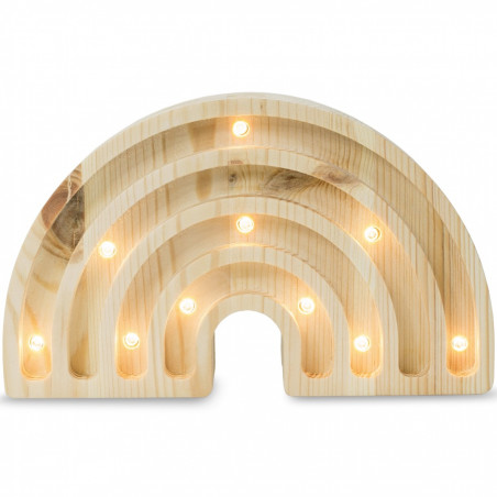 Mini lampe arc-en-ciel en bois naturel