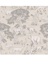 Papier peint Animaux de la forêt ton beige
