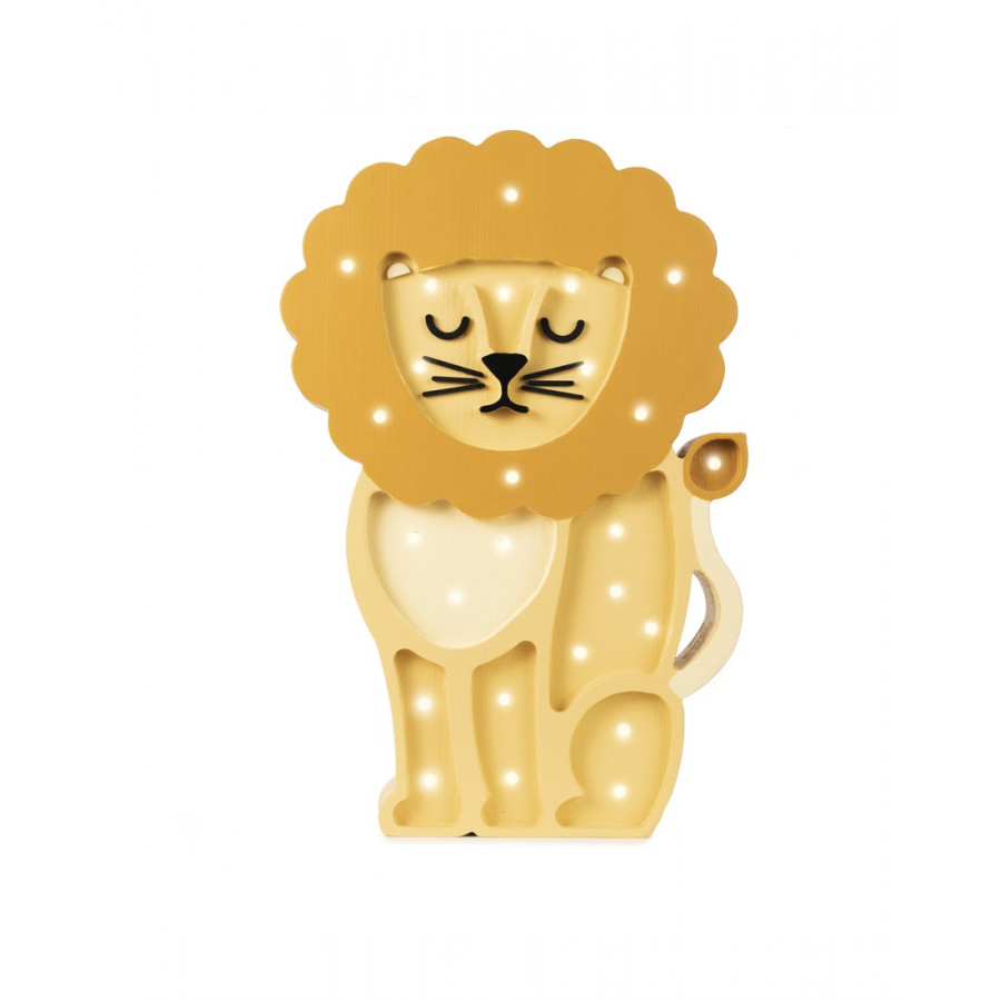 lampe veilleuse en bois lion