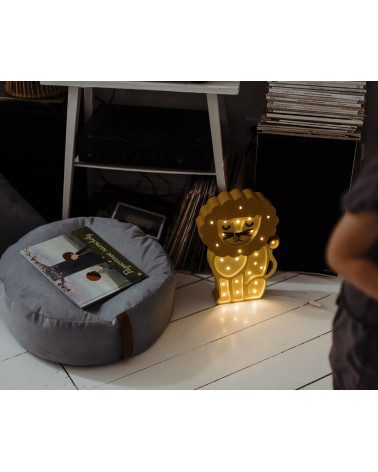 Lampe veilleuse en bois lion
