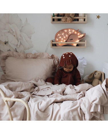 Lampe veilleuse en bois biche marron