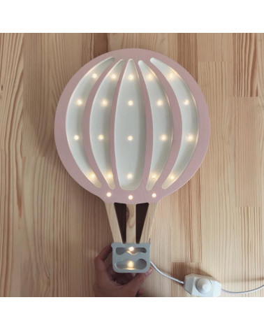 lampe veilleuse montgolfière rose