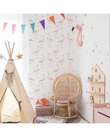 Papier peint flamant rose