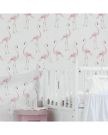 Papier peint flamant rose