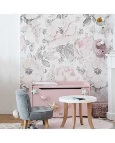 papier peint jardin rose