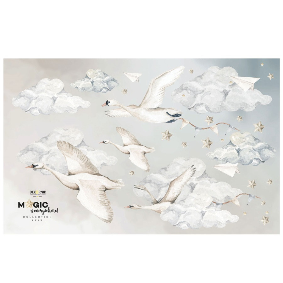 Sticker enfant cygnes