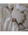 Coussin décoratif coquillage en lin sable