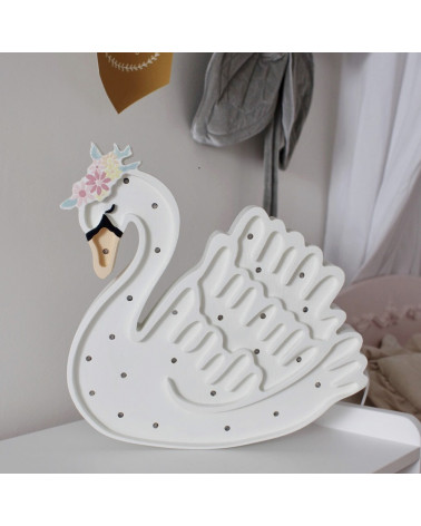 Lampe veilleuse en bois Cygne