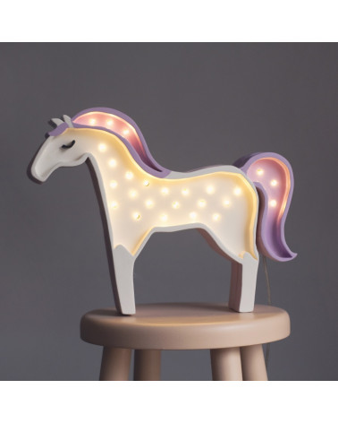 Lampe veilleuse en bois Cheval