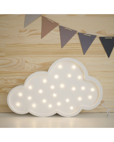 Lampe veilleuse en bois nuage