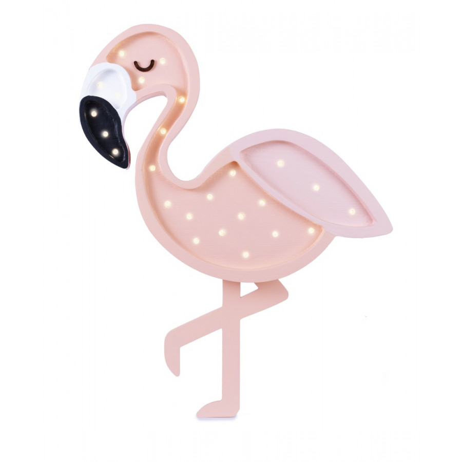 lampe veilleuse en bois flamant rose