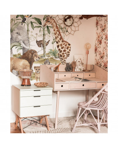 Grand sticker rond Animaux de la Savane