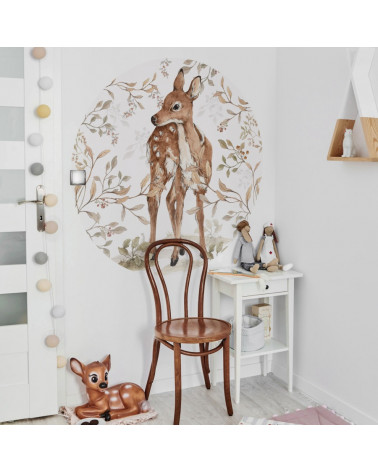 Grand sticker rond biche