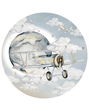 Grand sticker rond avion