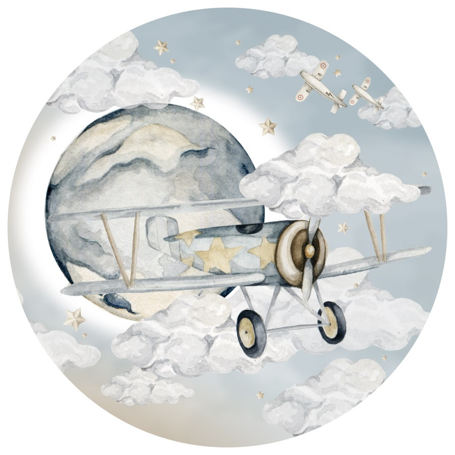 Grand sticker rond avion