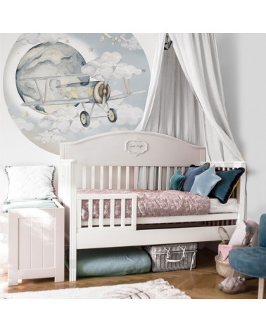 Grand sticker rond avion