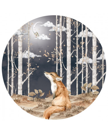 Grand sticker rond renard