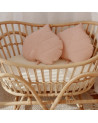 Coussin décoratif feuille en lin light pink