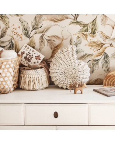 Coquillage rond crème en crochet