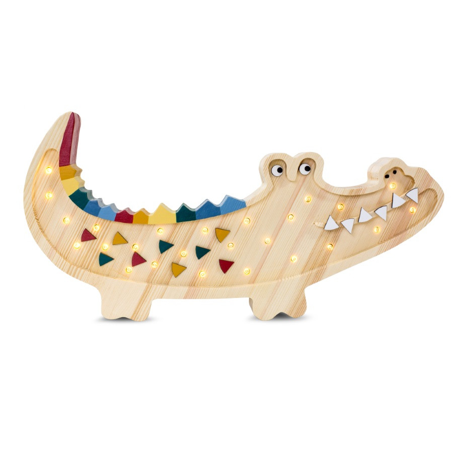 lampe veilleuse en bois crocodile