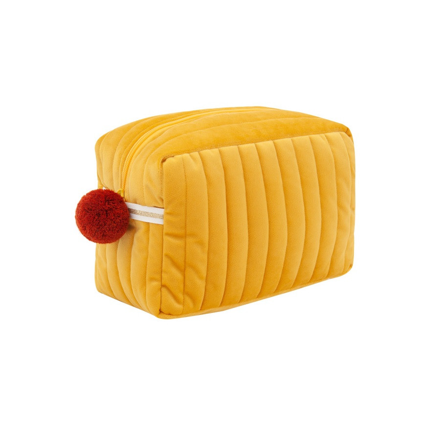 trousse de toilette en velours gold