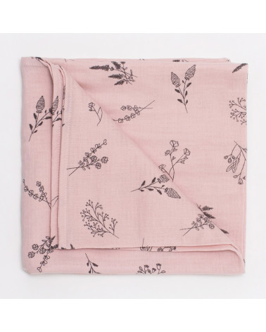 maxi lange en coton -rose botanique