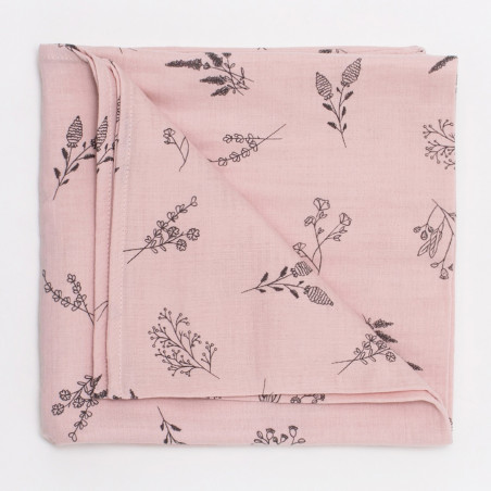 maxi lange en coton -rose botanique