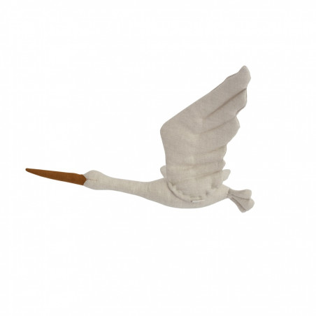 cigogne en lin à suspendre - beige