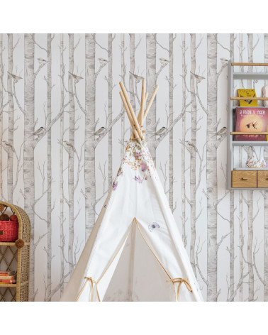 Papier peint forêt de bouleaux