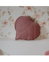 coussin feuille en lin marsala