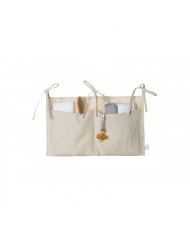 Pochette de rangement en lin - beige