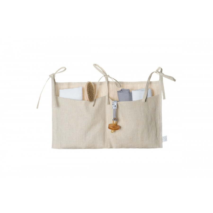 Pochette de rangement en lin - beige