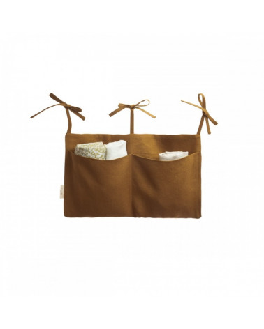 Pochette de rangement en lin - caramel