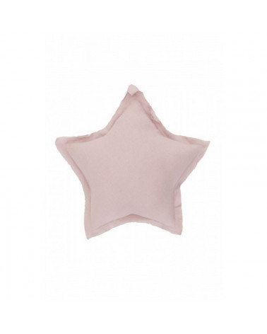 Coussin forme d'étoile en lin - rose
