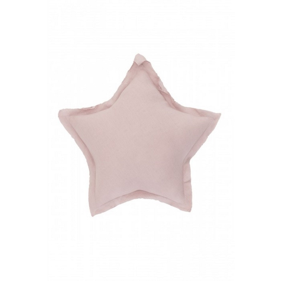 Coussin forme d'étoile en lin - rose
